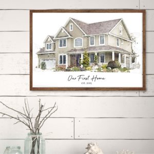 Holiday gifts for real estate clients: home portrait